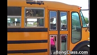 Un Conductor De Autobús Folla A Una Universitaria