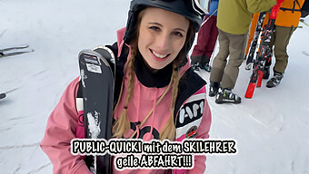 Young Girl Gets Nailed On A Snowy Ski Trip