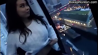 Big-Breasted Asian Teen Flaunts Her Assets In Public