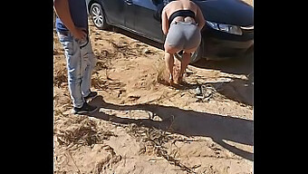 Amateur Latina Gets Caught With A Big Ass And A Flat Tire