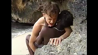 African Teen Rides In Anal Sex On Beach