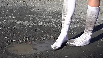 Black On White: Mud And White Socks