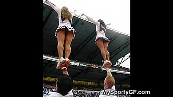 Teen Cheerleaders In School Uniform