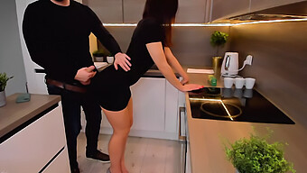 Big Ass Milf Gets A Hard Pounding In The Kitchen And Receives A Cumshot In Her Mouth