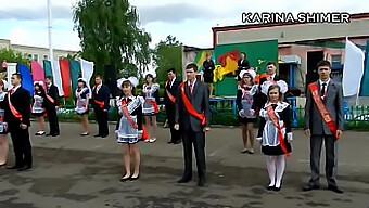 Russian Teen (18+) Gets Upskirted In School Dance